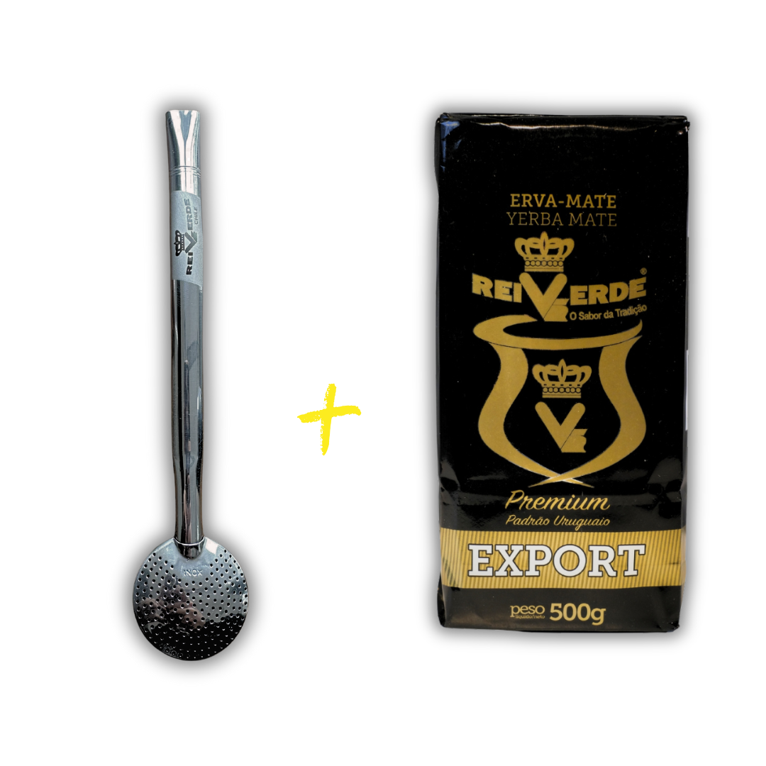 Promoción Bombillon plano Rei Verde + Yerba Premium 500g gratis
