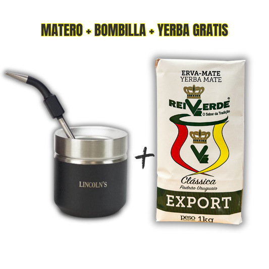 Kit Matero Acero Inox + yerba gratis : Disfruta el mate como nunca antes..