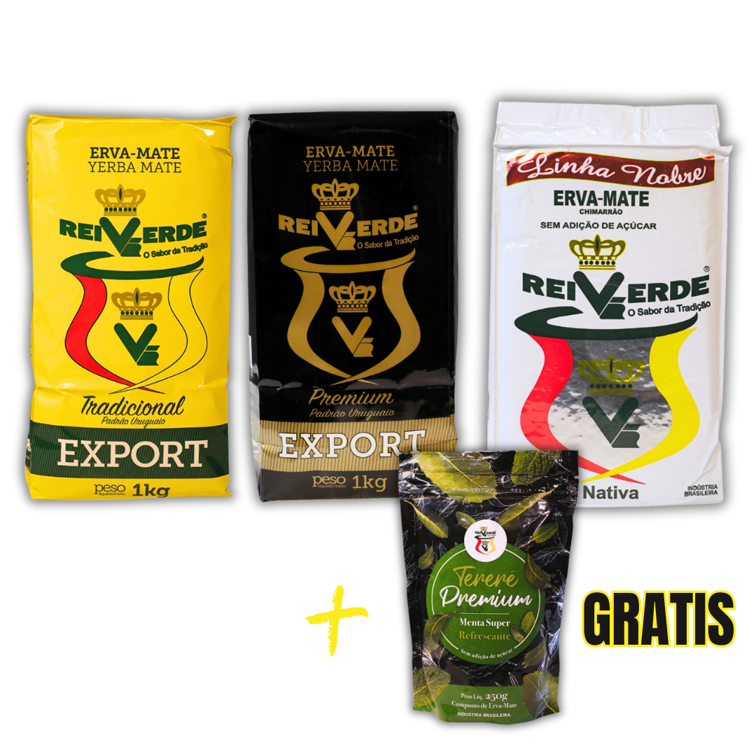 Pack Experto Rei Verde – 3 Yerbas + Tereré de Regalo